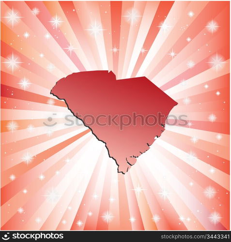 Red South Carolina. Vector illustration