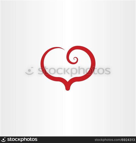 red spiral heart logo symbol vector element