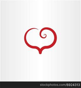 red spiral heart logo symbol vector element
