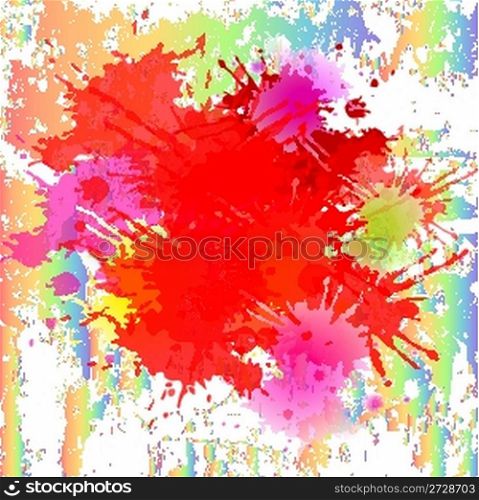 red splash on colored background