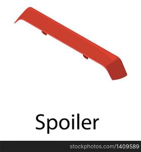 Red spoiler icon. Isometric of red spoiler vector icon for web design isolated on white background. Red spoiler icon, isometric style