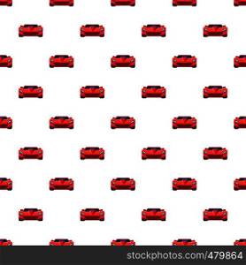 Red sport car pattern seamless repeat in cartoon style vector illustration. Red sport car pattern seamless