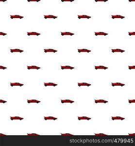 Red sport car side view pattern seamless repeat in cartoon style vector illustration. Red sport car side view pattern