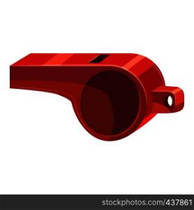 Red sport whistle icon. Cartoon illustration of red sport whistle vector icon for web. Red sport whistle icon, cartoon style