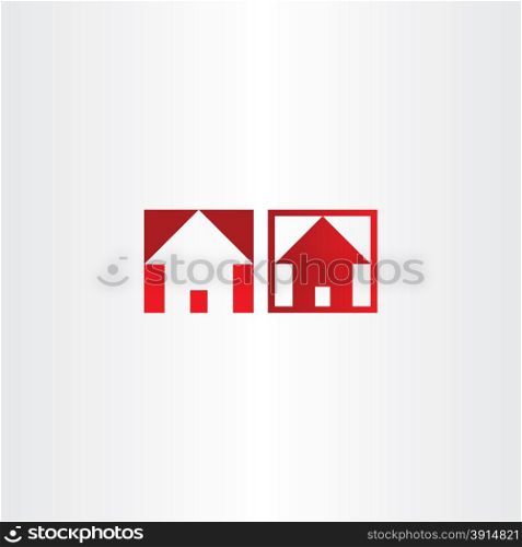 red square icon house real estate design