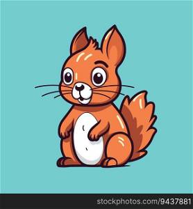 Red squirrel wild forest rodent animal vector