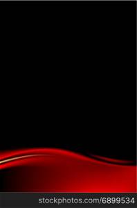 Red stage curtain on black background. Red stage curtain on black background. Template paper size a4 vertical format. Luxury backdrop with wave strip in dark style. Empty space for text or sign. Vector illustration design element 8 eps