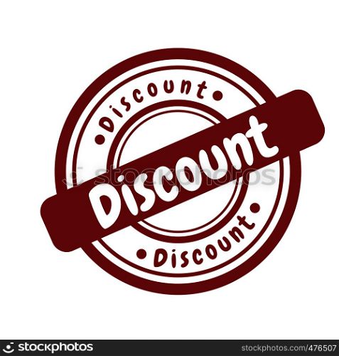 red stamp discount vector on white background.