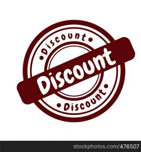 red stamp discount vector on white background.