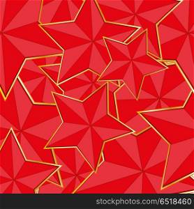 Red star background. Bright and colorful background from decorative sign red star