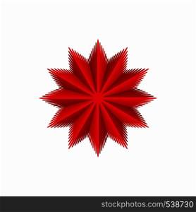 Red star icon in cartoon style on a white background. Red star icon, cartoon style