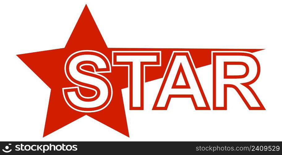 Red star logo, five pointed word star is a sign of the quality of a successful company