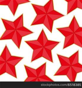 Red star pattern. Decorative red star pattern on white background