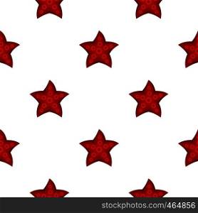 Red starfish pattern seamless flat style for web vector illustration. Red starfish pattern flat