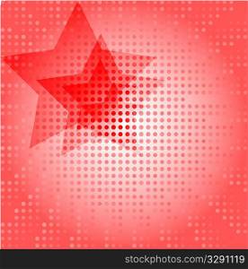 red stars and red halftone background