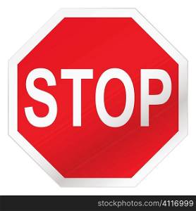 Red stop road sign illustration with white background