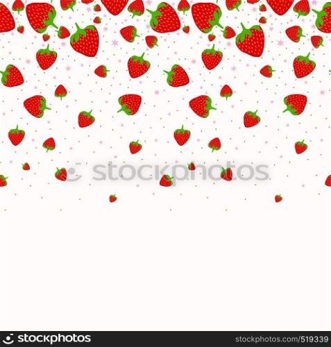 Red strawberry pattern with star in white background