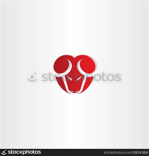 red stylized vector ram icon design