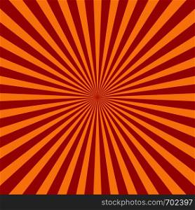 Red Sun rays background in flat design. Eps10. Red Sun rays background in flat design