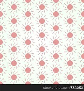 Red Sun shape seamless pattern on pastel color. Circle and swirl in sweet style for abstract or graphic design