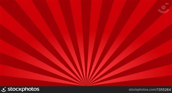 Red sunburst background. Retro background with sun beam. Comic rays. Red bright sunbeams. Light texture backdrop for japanese style. Summer pattern with shiny flare for poster and banner. Vector.. Red sunburst background. Retro background with sun beam. Comic rays. Red bright sunbeams. Light texture backdrop for japanese style. Summer pattern with shiny flare for poster and banner. Vector