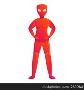 Red superhero icon. Cartoon of red superhero vector icon for web design isolated on white background. Red superhero icon, cartoon style