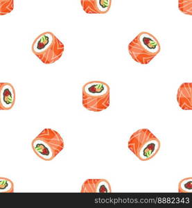 Red sushi roll pattern seamless background texture repeat wallpaper geometric vector. Red sushi roll pattern seamless vector