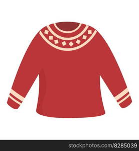 Red sweater icon cartoon vector. Travel island. Iceland city. Red sweater icon cartoon vector. Travel island