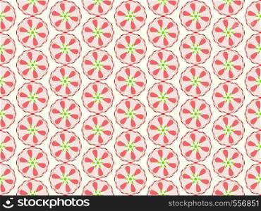 Red sweet blossom and abstract ball on pastel background. Abstract and modern bloom and ball style for design