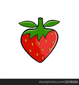 red sweet strawberry hand drawn