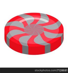 Red swirl candy icon. Isometric of red swirl candy vector icon for web design isolated on white background. Red swirl candy icon, isometric style