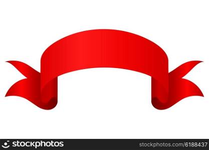 Red tape on a white background. Classical tape titles, isolate. Illustration of a red ribbon &#xA;design element. Stock vector
