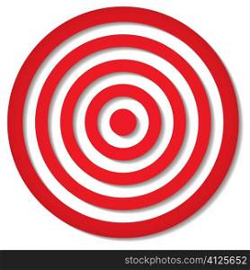 red target icon with drop shadow in circular design