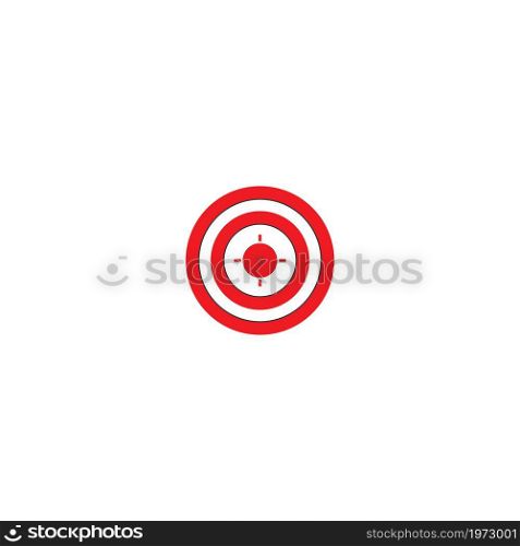 Red target sign. Target isolated on white background. Target icon in flat design. Vector illustration.