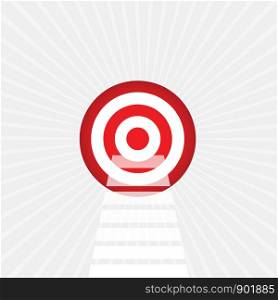 red target with a white stairs, business target concept, stock vector illustration