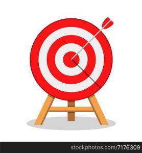 Red target with arrow, flat style, vector eps10 illustration. Red Target