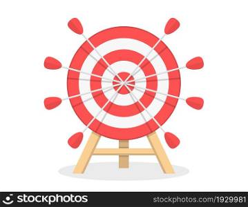 Red target with eight arrows on white background, vector eps10 illustration. Target