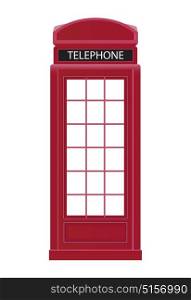 Red Telephone Box Icon Vector Illustration EPS10. Red Telephone Box Icon Vector Illustration