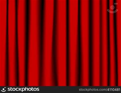 Red theater velvet curtains with shadow and folds ideal background
