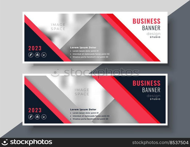 red theme business banner or presentation template design