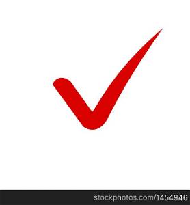Red tick or checkmark icon. Check mark icon in flat style on isolated background. Cartoon tick checkmark icon. vector illustration. Red tick or checkmark icon. Check mark icon in flat style on isolated background. Cartoon tick checkmark icon. vector