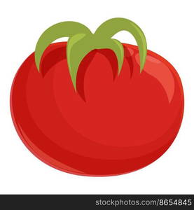 Red tomato icon cartoon vector. Cherry vegetable. Organic agriculture. Red tomato icon cartoon vector. Cherry vegetable