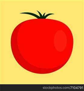 Red tomato icon. Flat illustration of red tomato vector icon for web design. Red tomato icon, flat style