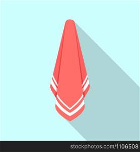 Red towel icon. Flat illustration of red towel vector icon for web design. Red towel icon, flat style