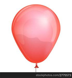 Red toy balloon isolated on white background vector illustration.