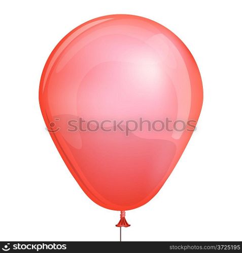 Red toy balloon isolated on white background vector illustration.