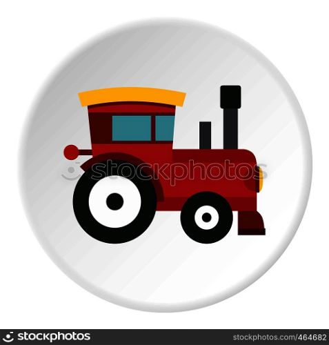 Red toy train icon in flat circle isolated vector illustration for web. Red toy train icon circle