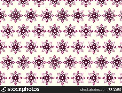 Red tribal flower or roots and lobe pattern on pastel background. Retro and modern blossom pattern style for vintage or classic design