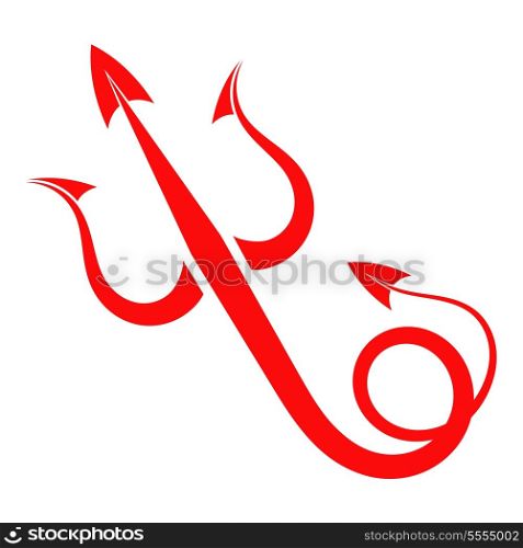 Red Trident devil with tail