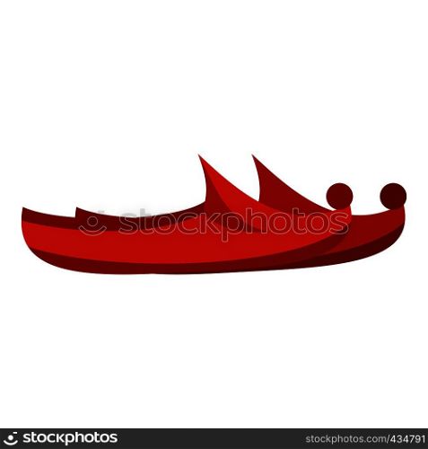 Red turkish shoes icon flat isolated on white background vector illustration. Red turkish shoes icon isolated